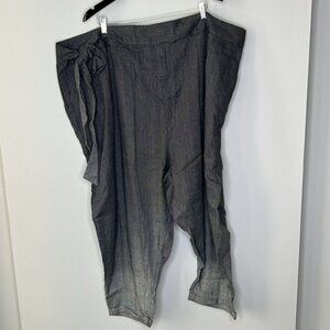 Soncy Tie Waist Pant With Cuffs in Black and White Plaid Ombre Size 6 (30W) NWT!